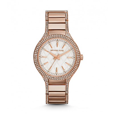 Michael Kors Ladies Kerry Pavé Rose Gold-Tone Watch MK3348
