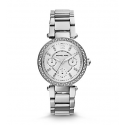 Michael Kors Ladies Mini Parker Pavé Silver-Tone Watch MK5615